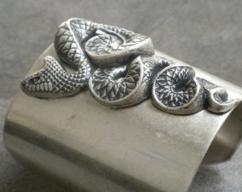 Silver Statement Cuff Snake Bracelet