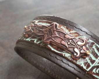 Mens Bohemian Leather Cuff Bracelet