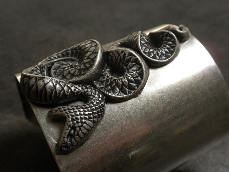 Silver Statement Cuff Snake Bracelet image 5