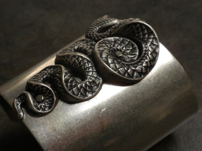 Silver Statement Cuff Snake Bracelet image 4