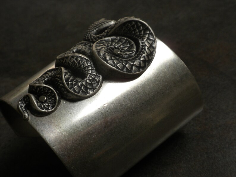 Silver Statement Cuff Snake Bracelet image 8