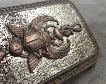 Scarab Beetle Belt Buckle Metallic Copper Bronze