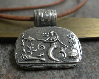 Mermaid Jewelry Silver Pendant Sea Life Necklace