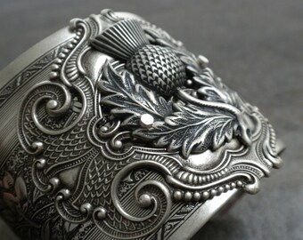 Outlander sieraden Schotse distel zilveren verklaring manchet armband