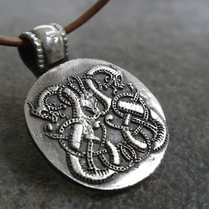Viking Jewelry Silver Celtic Dragon Necklace Pendant
