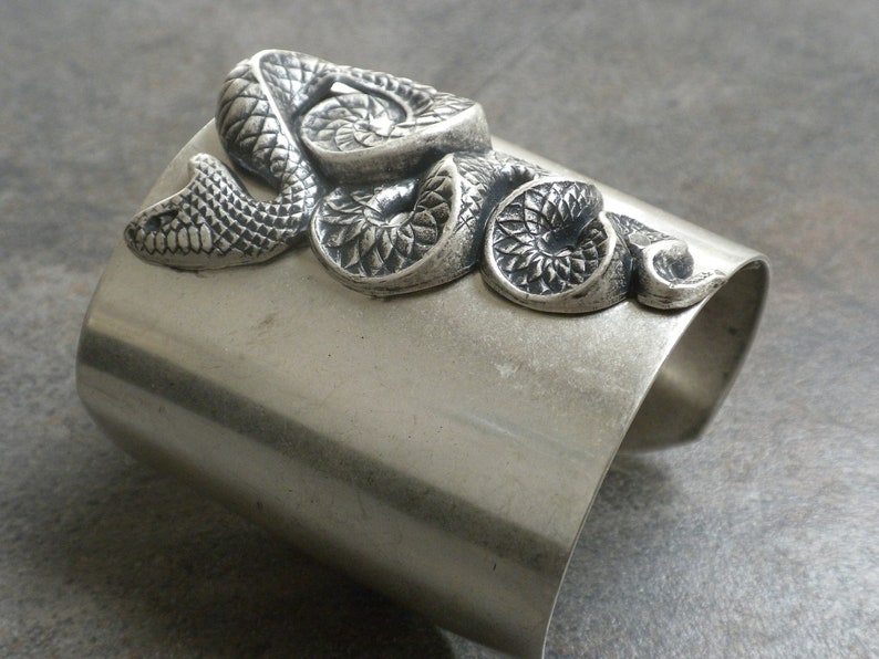 Silver Statement Cuff Snake Bracelet image 1