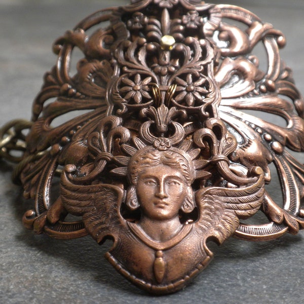 Bracelet manchette en filigrane de cuivre Selene Moon Goddess Jewelry