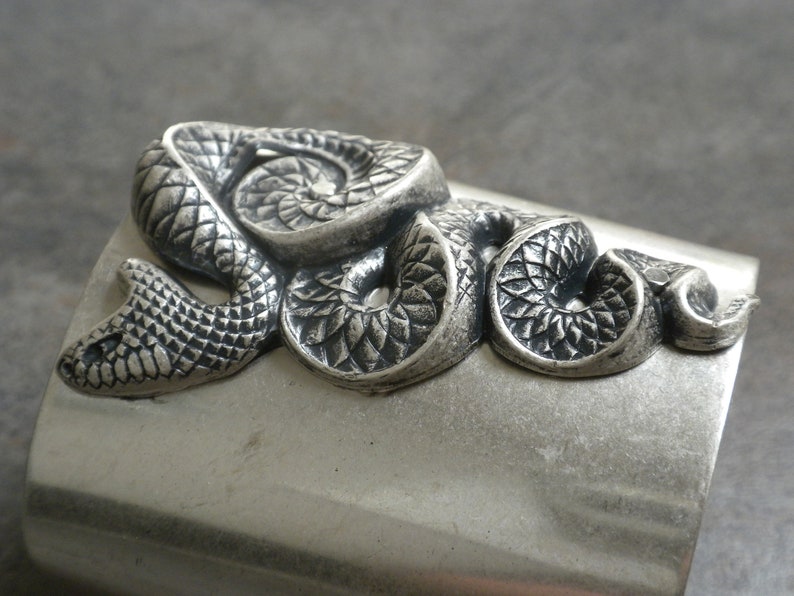 Silver Statement Cuff Snake Bracelet image 2