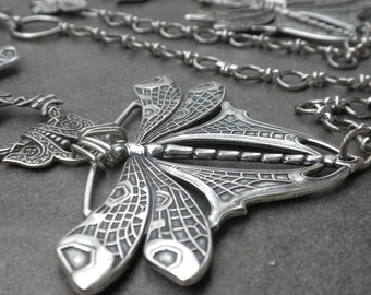 Nature Inspired Art Nouveau Dragonfly Chain Belt