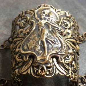 Viking Jewelry Valkyrie Norse Goddess Wide Cuff Bracelet image 2