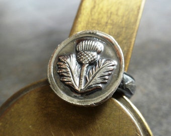 Outlander Ring Scottish Thistle Jewelry Signet
