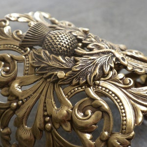 Scottish Thistle Outlander Jewelry Brass Cuff Bracelet