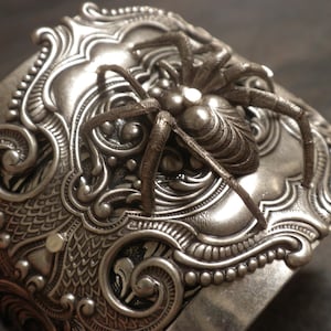 Spider Whimsigoth Jewelry Gothic Silver Statement Cuff Bracelet
