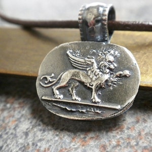 Italy Lover Gift Winged Lion of Venice Pendant Necklace
