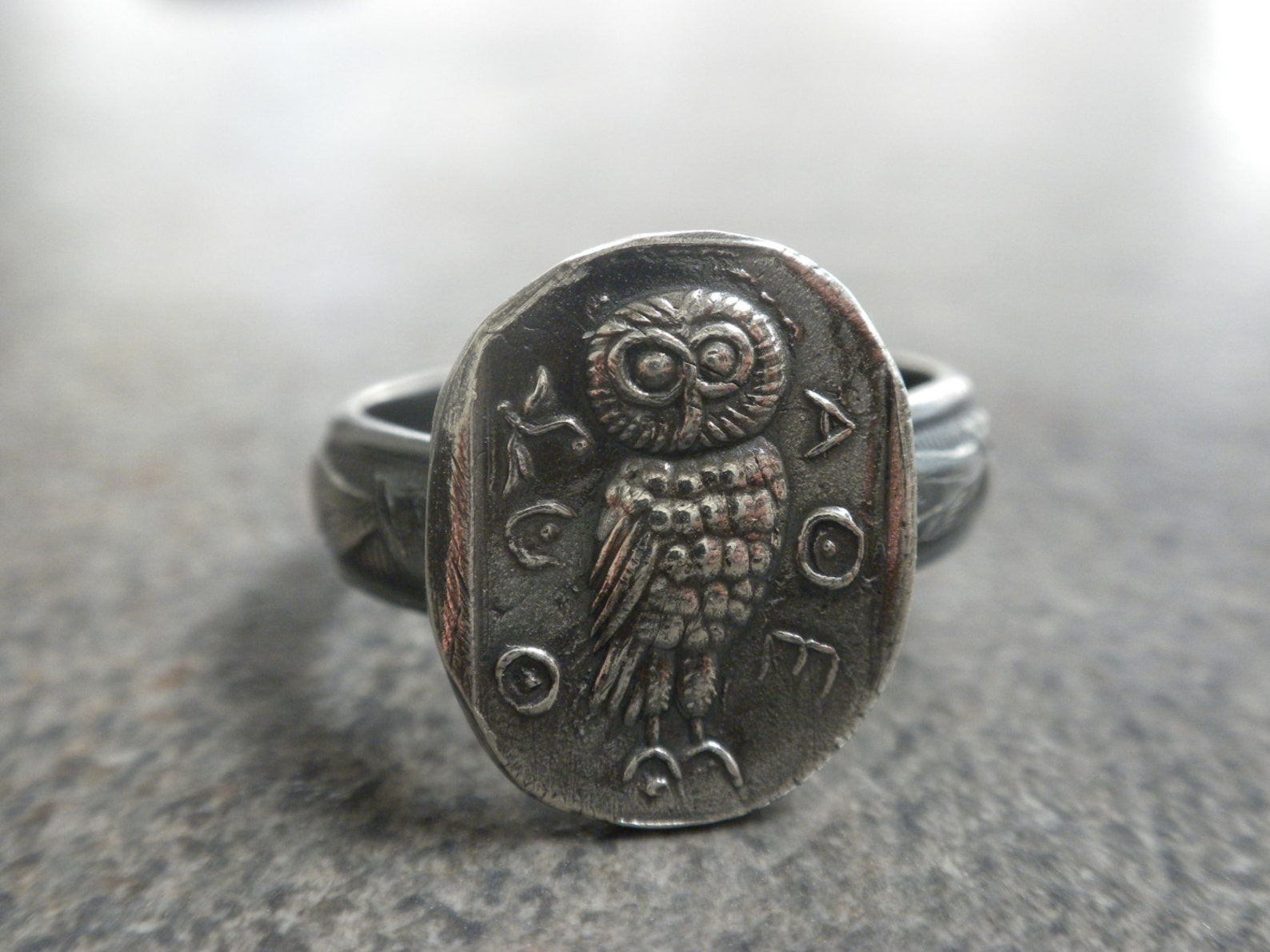 Silver Owl Ring Athenian Owl Alpha Theta Epsilon Etsy