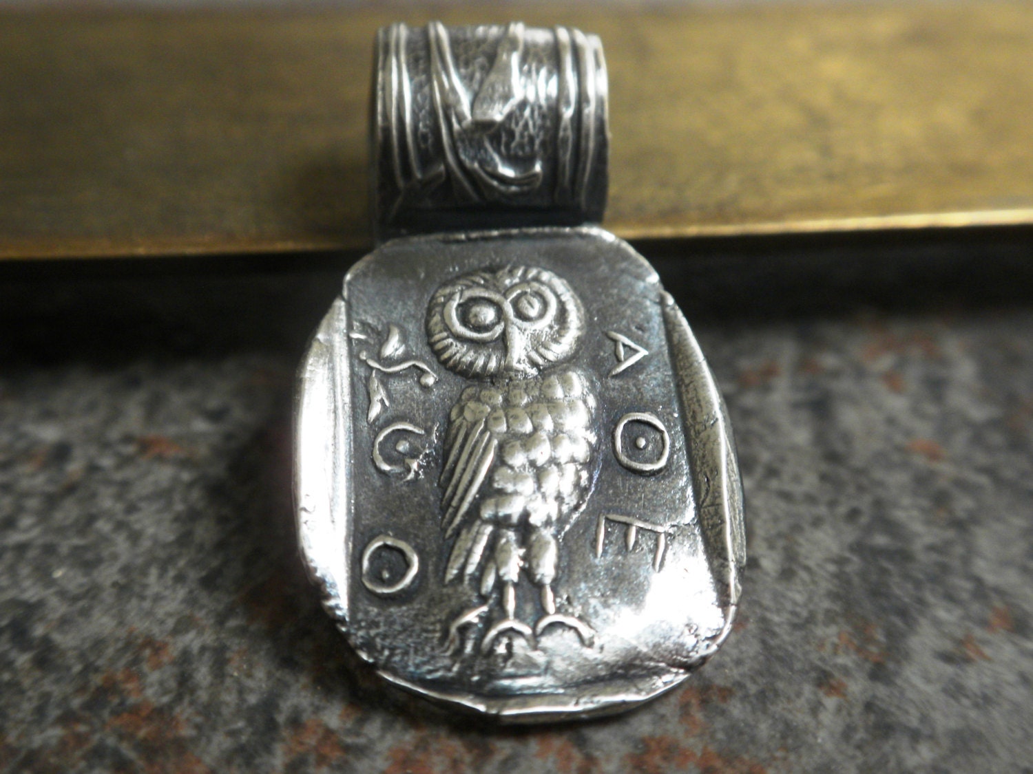 Silver Owl Pendant Athenian Owl