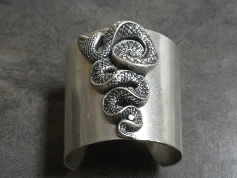 Silver Statement Cuff Snake Bracelet image 3