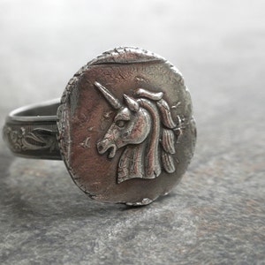 Animal Jewelry Silver Unicorn Signet Ring Artisan Wax Seal