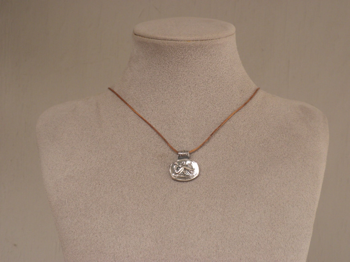 Mythology Jewelry Wax Seal Necklace Leda and the Swan Pendant Etsy