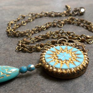 Turquoise Beaded Necklace Luxe Boho Style Long Layering Piece