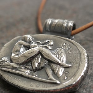 Mythology Jewelry Wax Seal Necklace Leda and the Swan Pendant
