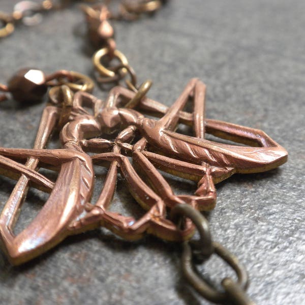 Ready to Ship Art Deco Grasshopper Long Layering Y Necklace