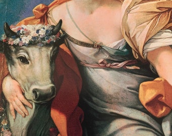 Greek Mythology Silver Pendant Europa and the Bull