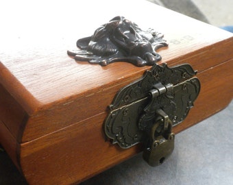 Locking Stash Box Gift for Him Decorative Cigar Box Man Cave Decor