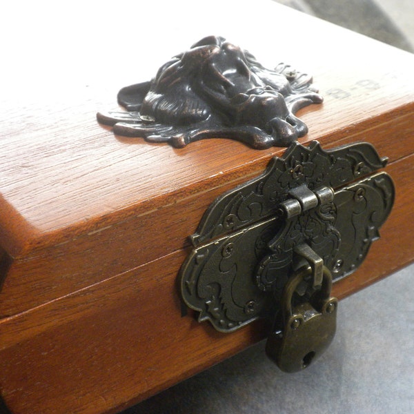 Locking Stash Box Gift for Him Decorative Cigar Box Man Cave Decor