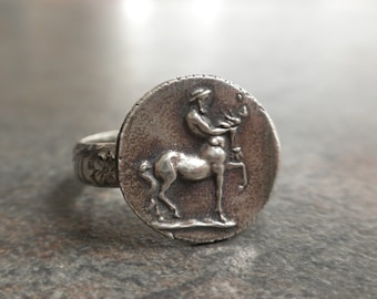 Centaur Chiron Mythology Jewelry Silver Signet Ring