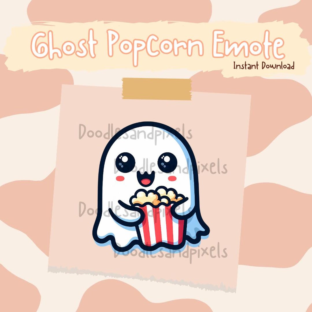 Ghost Popcorn Emote for Twitch and Discord - Etsy