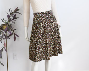 1960s Floral Corduroy Skirt - S