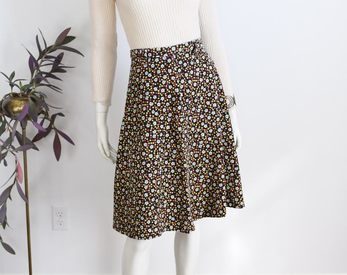 1960s Floral Corduroy Skirt - S