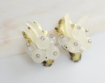 SALE 1950s Clear Fruit Cluster Earrings