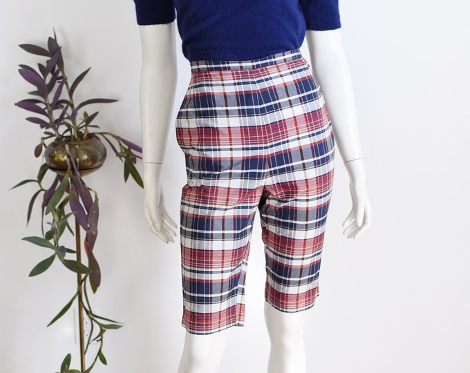 1950s Plaid Capri Pants - XS