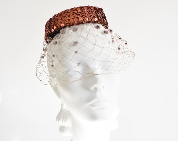 Sequined 50s Pillbox Hat