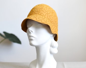 1960s Mustard Wool Cloche Hat