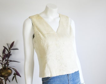 2000s Kenneth Cole Faux Fur Shell Top - S