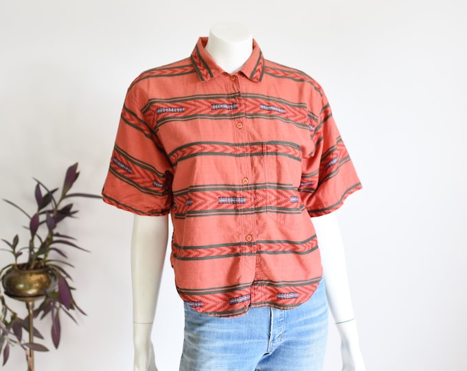 SALE Cotton 80s Orange Blouse - M