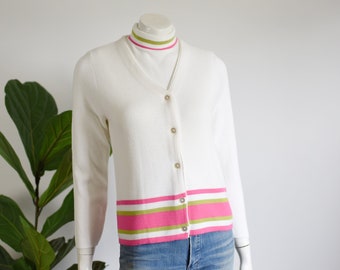1960s Preppy Striped Sweater Set - S