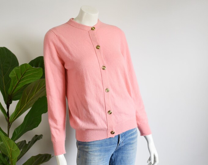 70s Pink Cashmere Cardigan - S/M