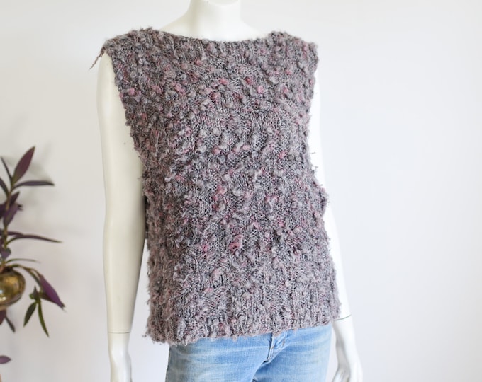SALE Fiber Art 1980s Knit Vest - M/L