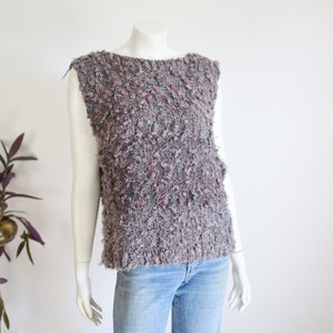 SALE Fiber Art 1980s Knit Vest - M/L