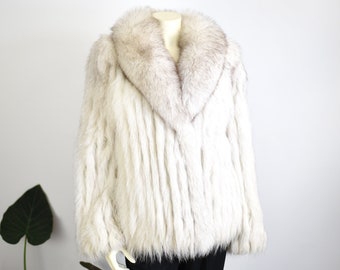 80s Fox Fur Coat - M