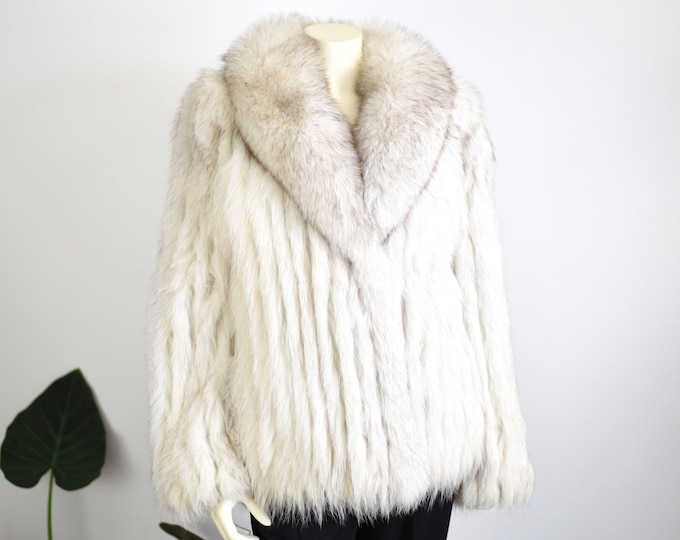 80s Fox Fur Coat - M