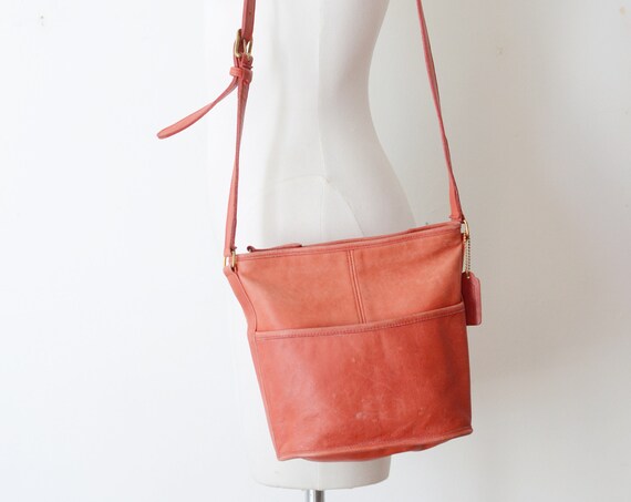 Faded Red Leather Coach Bag