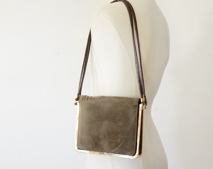 1970s Brown and Brass Purse