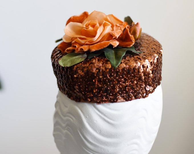 1950s Sequined Pillbox Hat