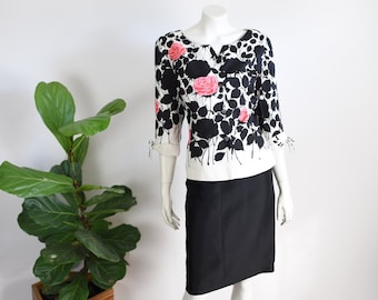 SALE 1990s Maggy London Rose Silk Suit - M/L
