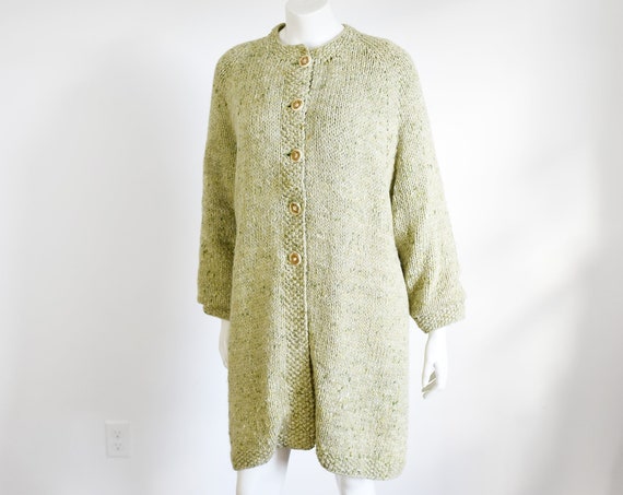 1960s Green Sweater Coat - M/L